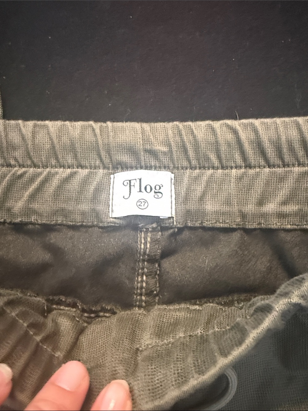 BEVY FLOG Women's Straight Leg Drawstring Pants - Olive Green - Picture 3 of 4